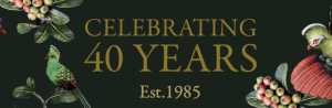 A banner saying celebrating 40 years of business at Ardmore.