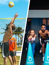 people playing sport collage
