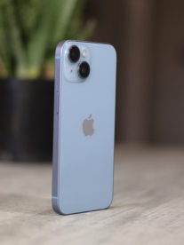 Blue iPhone standing