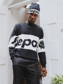 Tall handsome man wearing Lepot clothing