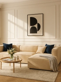 Modular sofa in living room
